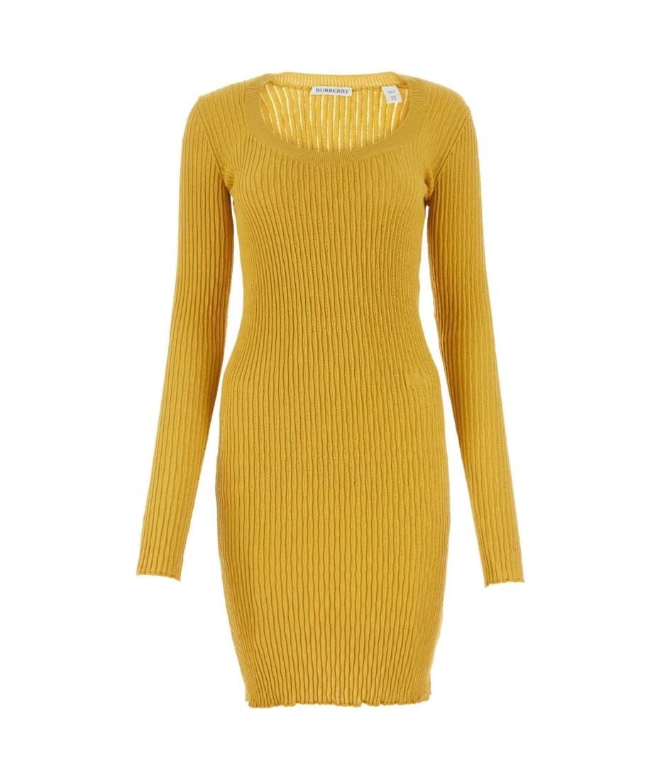 ワンピース Burberry Yellow Stretch Wool Blend Dress Burberry Mustard Stretch Wool Blend Dress | italist, ALWAYS