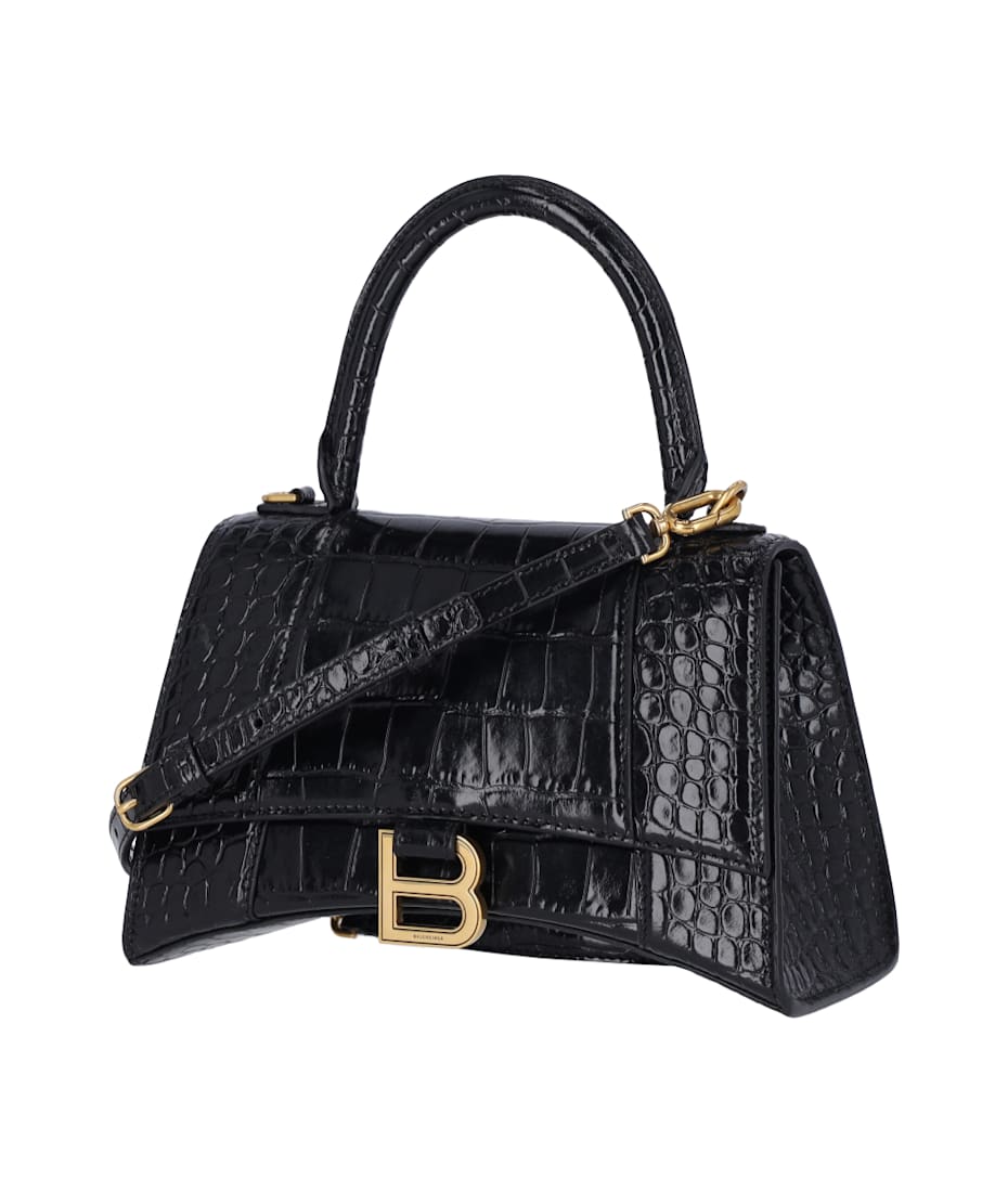 【BALENCIAGA】HOURGLASS SMALL SHOULDER BAG Women's Hourglass Handbag Small in Black | Balenciaga US