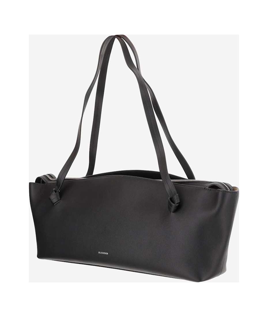 【関税&送料込】Jil Sander Black Leather Knot Shoulder Bag Knot Small leather shoulder bag in black - Jil Sander