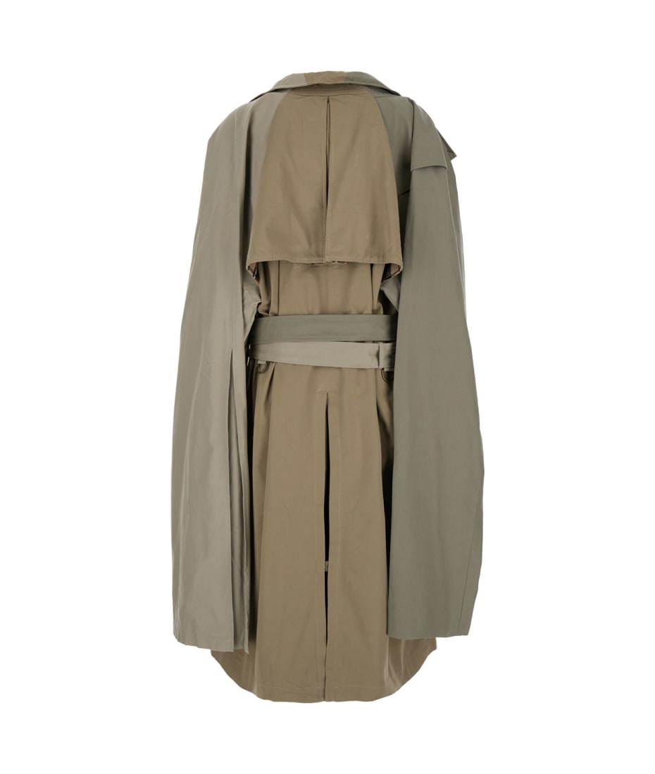 Balenciaga 'double Sleeve' Beige Trench Coat With Extra Pair