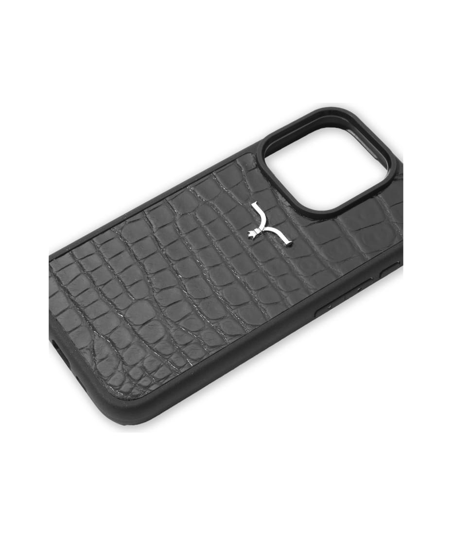 Larusmiani Alligator Cover Foriphone 15 Accessory - Black