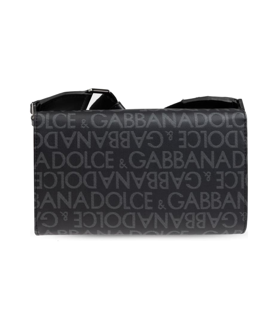 【関税＆送料込み】Dolce & Gabbana Coated Jacquard Crossbod Dolce & Gabbana Coated Jacquard Cross Body Bag | Black