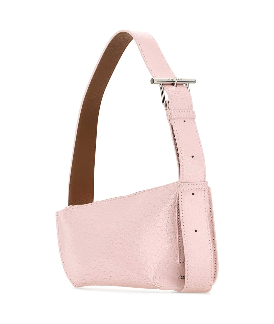 ショルダーバッグ・ポシェット ALEXANDER MCQUEEN PINK LEATHER SLING T-BAR CROSSBODY BAG Alexander McQueen Pink Leather Sling T-bar Crossbody Bag
