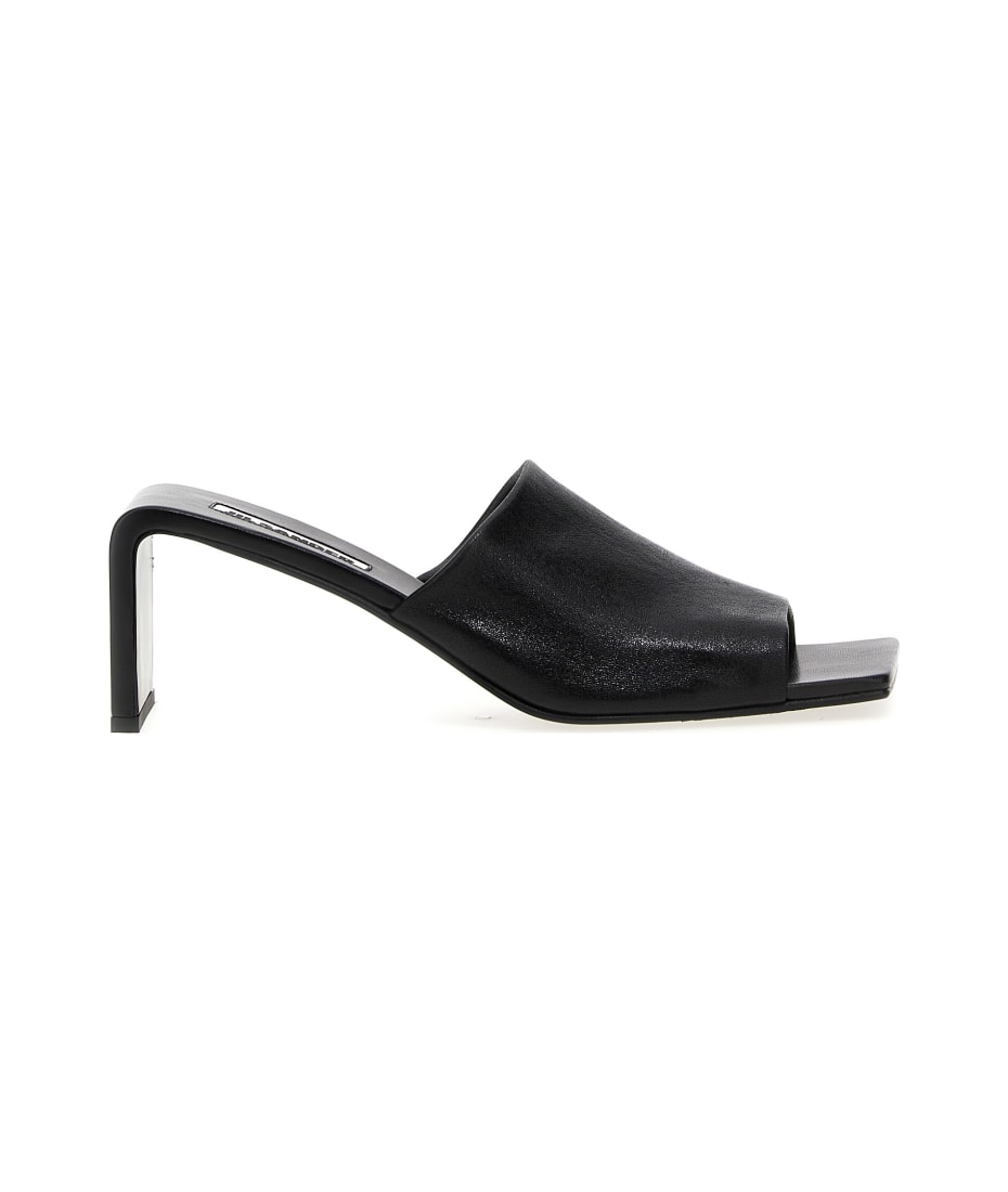 【関税込み】Sandals - Jil Sander - Leather - Black Leather sandals in black - Jil Sander | Mytheresa