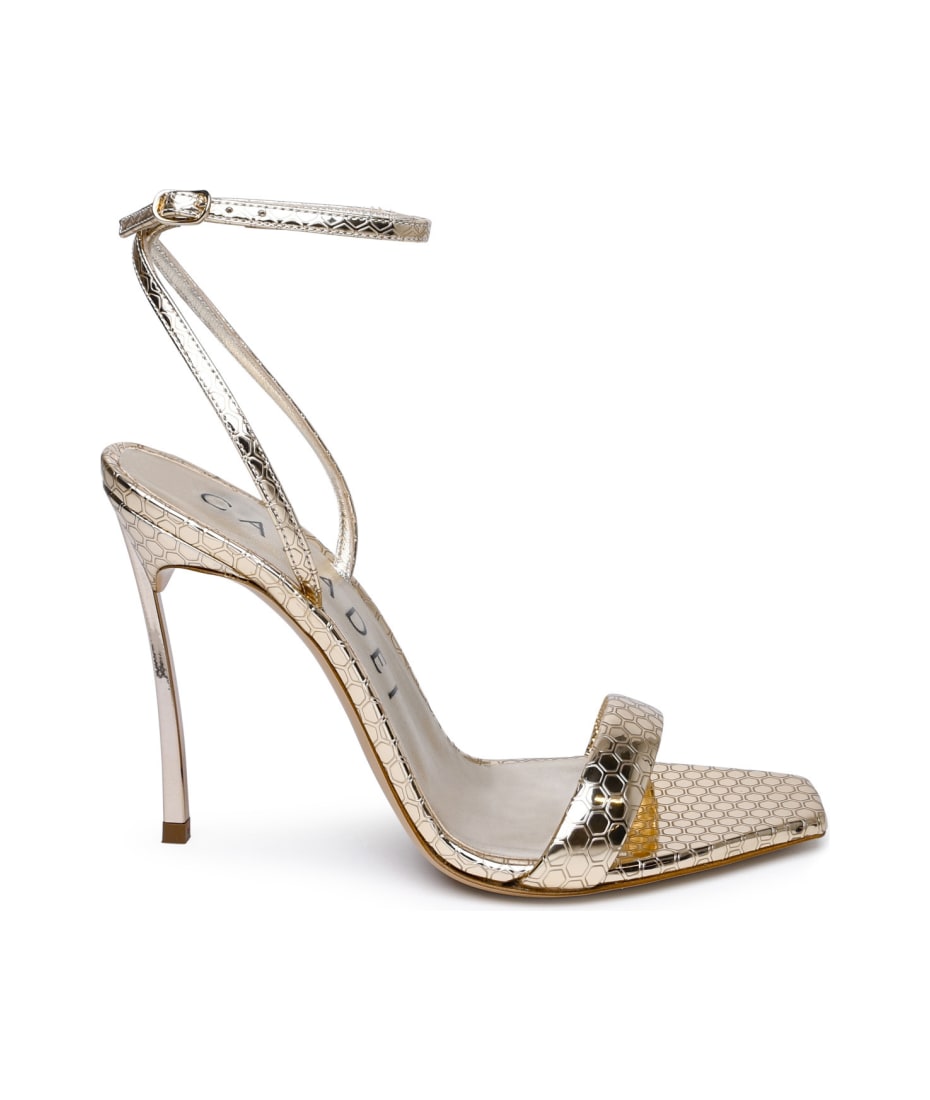Casadei 'superblade Atomium' Platinum Laminated Fabric Sandals