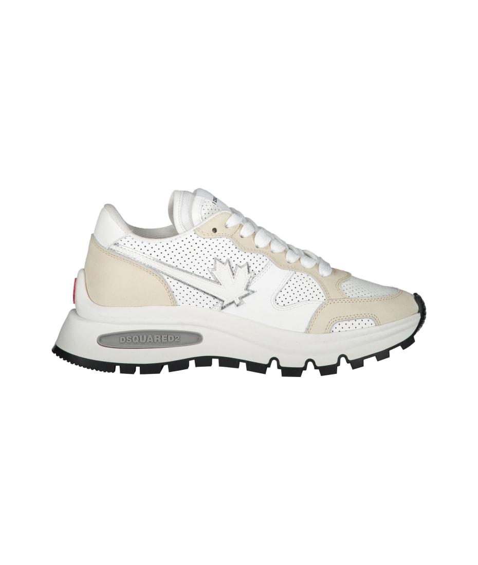 【送料&関税込】Dsquared2 Logo Detail Leather Sneakers Dsquared2 - Logo detail leather sneakers