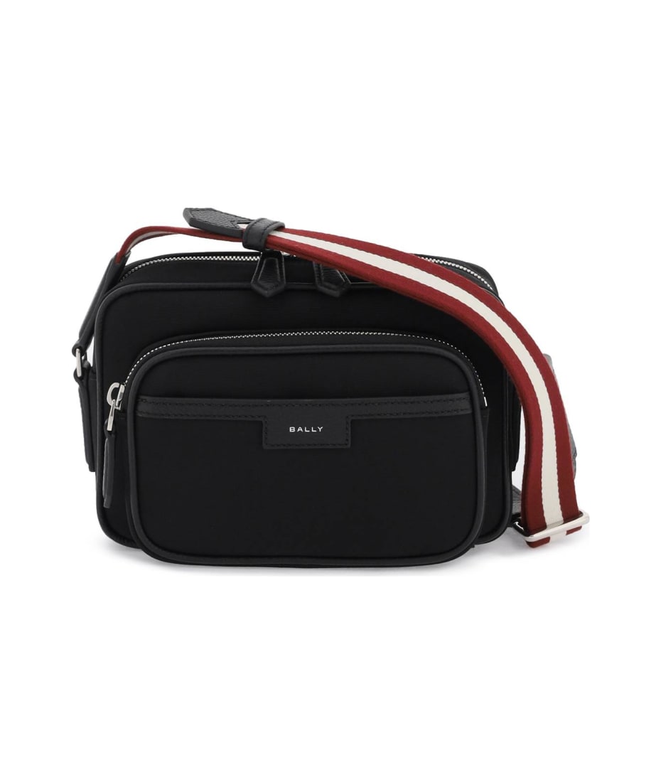 Bally Black Canvas Code Crossbody Bag | italist