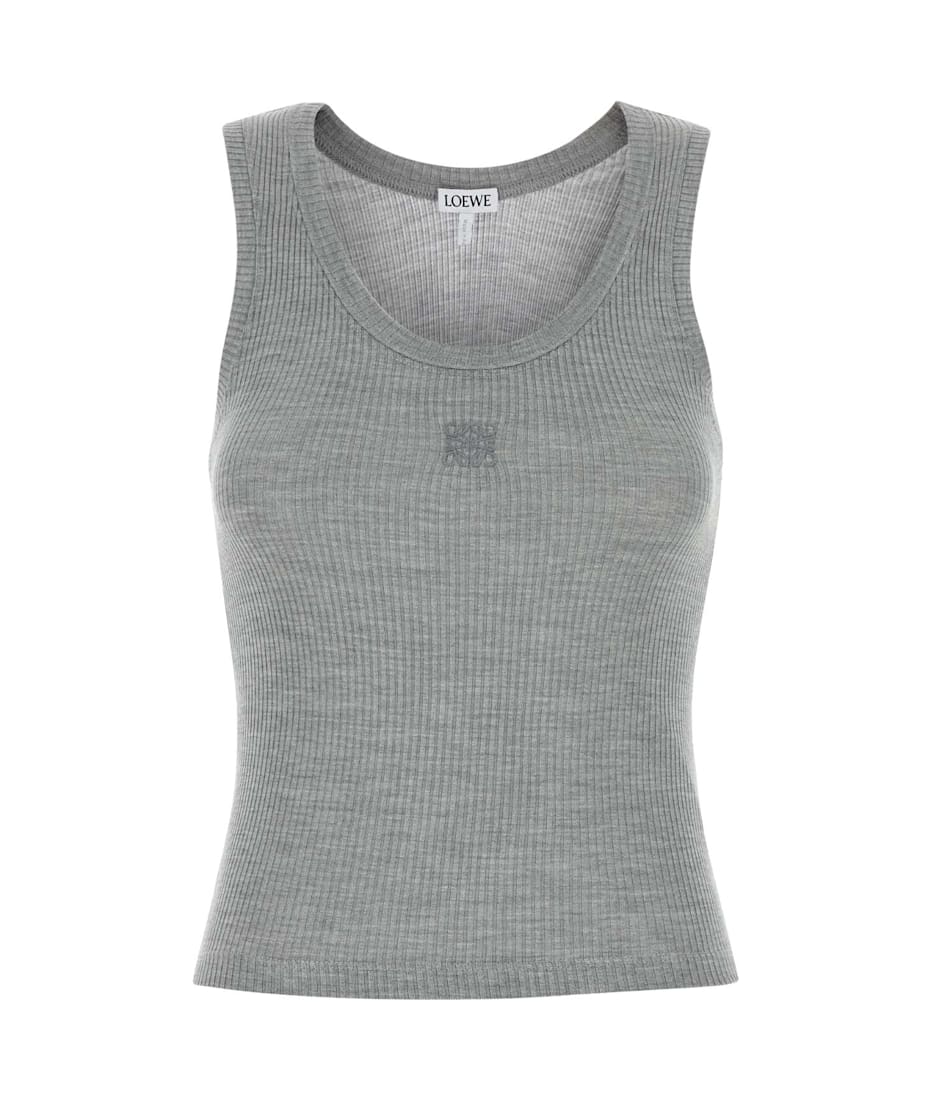 Tシャツ・カットソー LOEWE Grey Silk Tank Top Anagram tank top in silk Grey - LOEWE