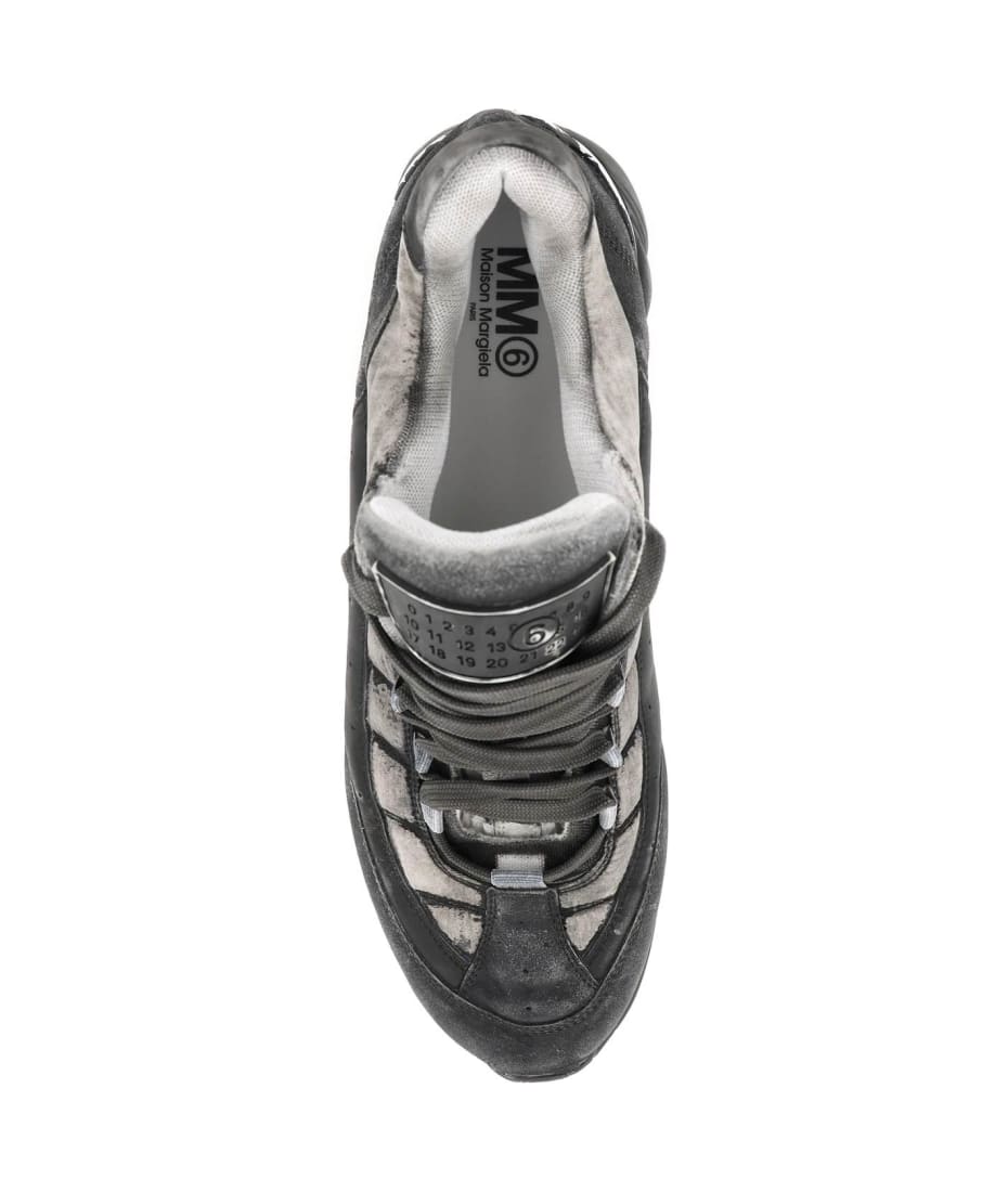 MM6 Maison Margiela Used-effect Leather Sneakers | italist, ALWAYS