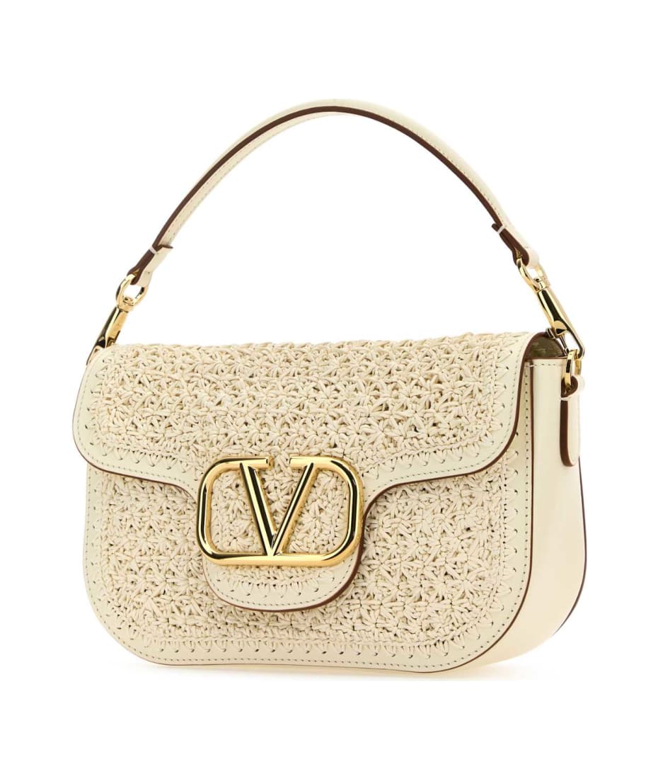 トートバッグ VALENTINO GARAVANI Ivory Leather Vlogo Handbag Valentino Garavani Ivory Leather Vlogo Crossbody Bag