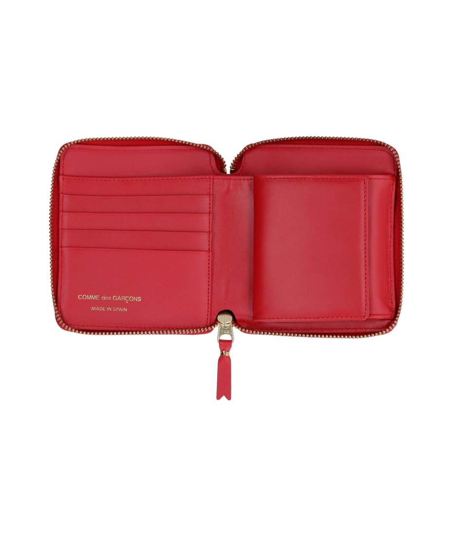 Comme des Garçons Printed Leather Wallet - red