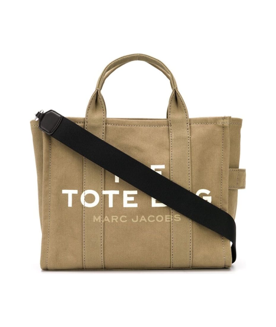 Marc Jacobs The Traveller Tote In Khaki Green Canvas With Logo