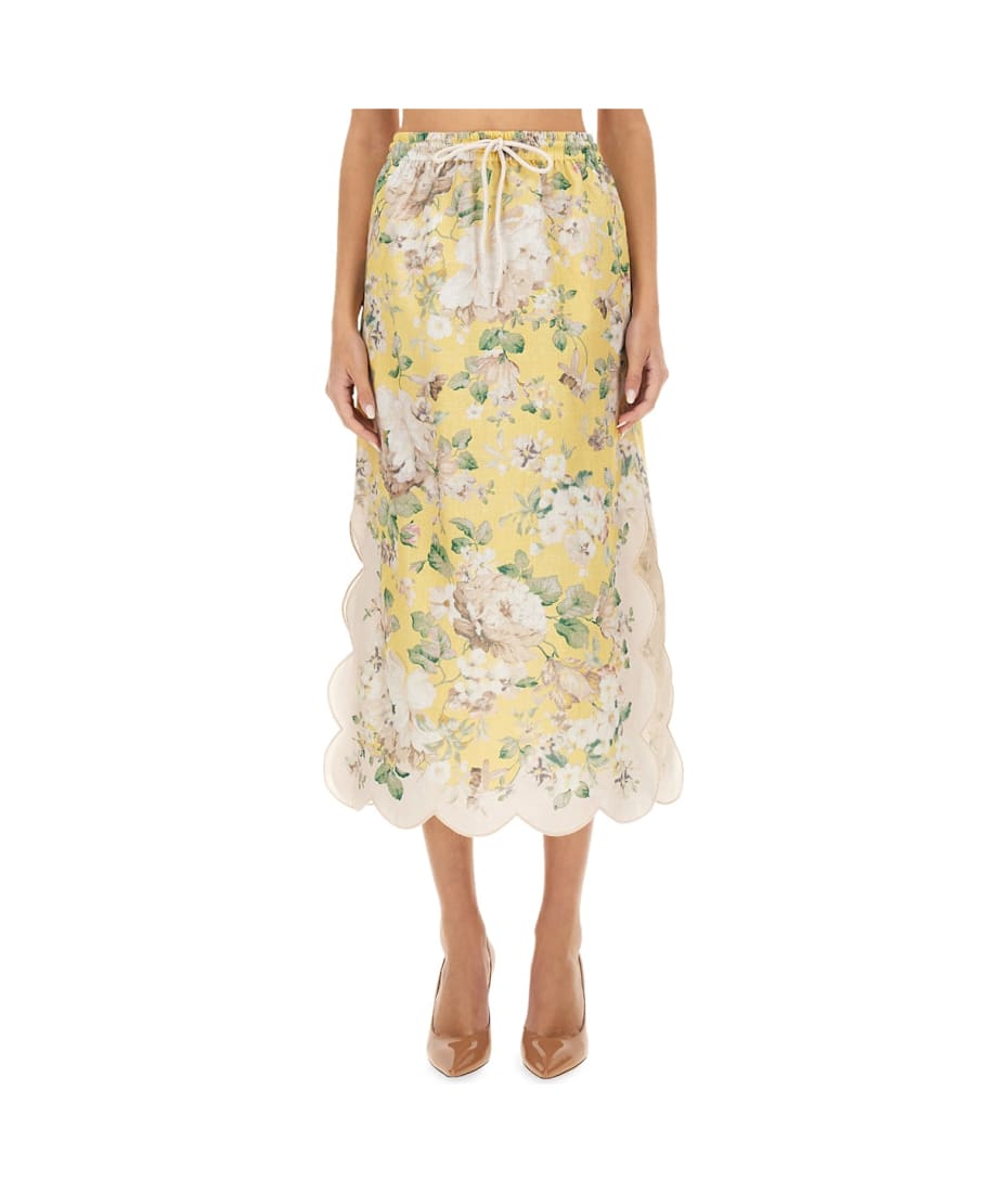 スカート Zimmermann SS25 LINEN SKIRT (0721SRS252 YFL) Zimmermann Linen Skirt | italist