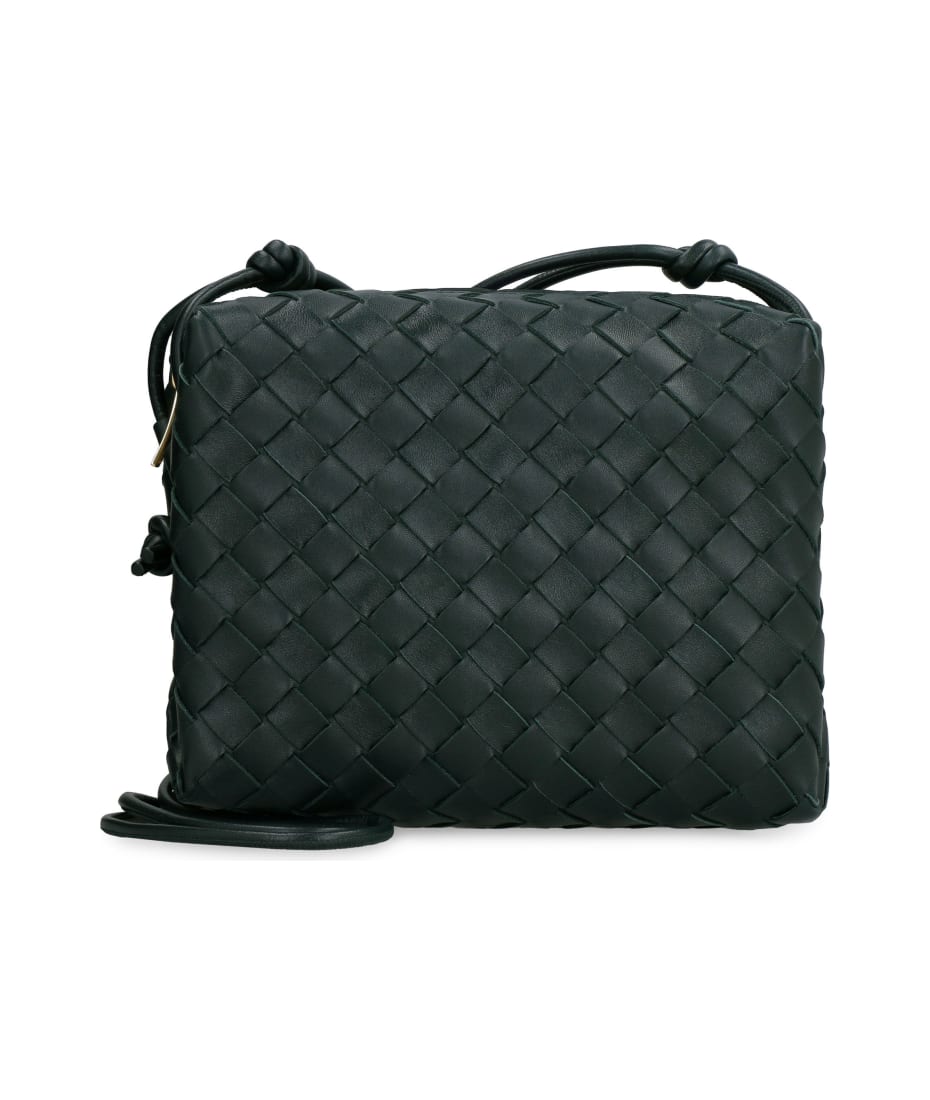 Bottega Veneta Loop Intrecciato Camera Bag Small Black in Lambskin Leather  with Gold-tone - GB