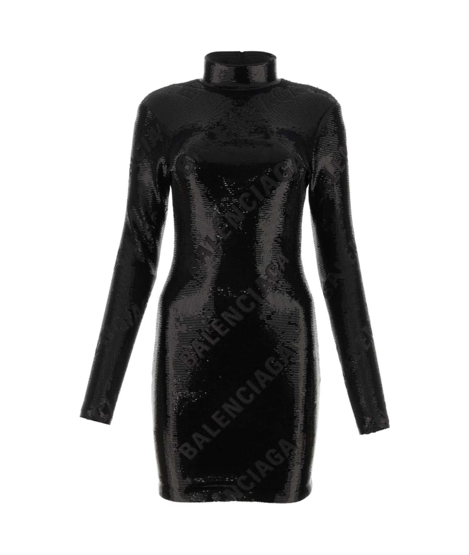 Balenciaga Black Sequins Mini Dress | italist