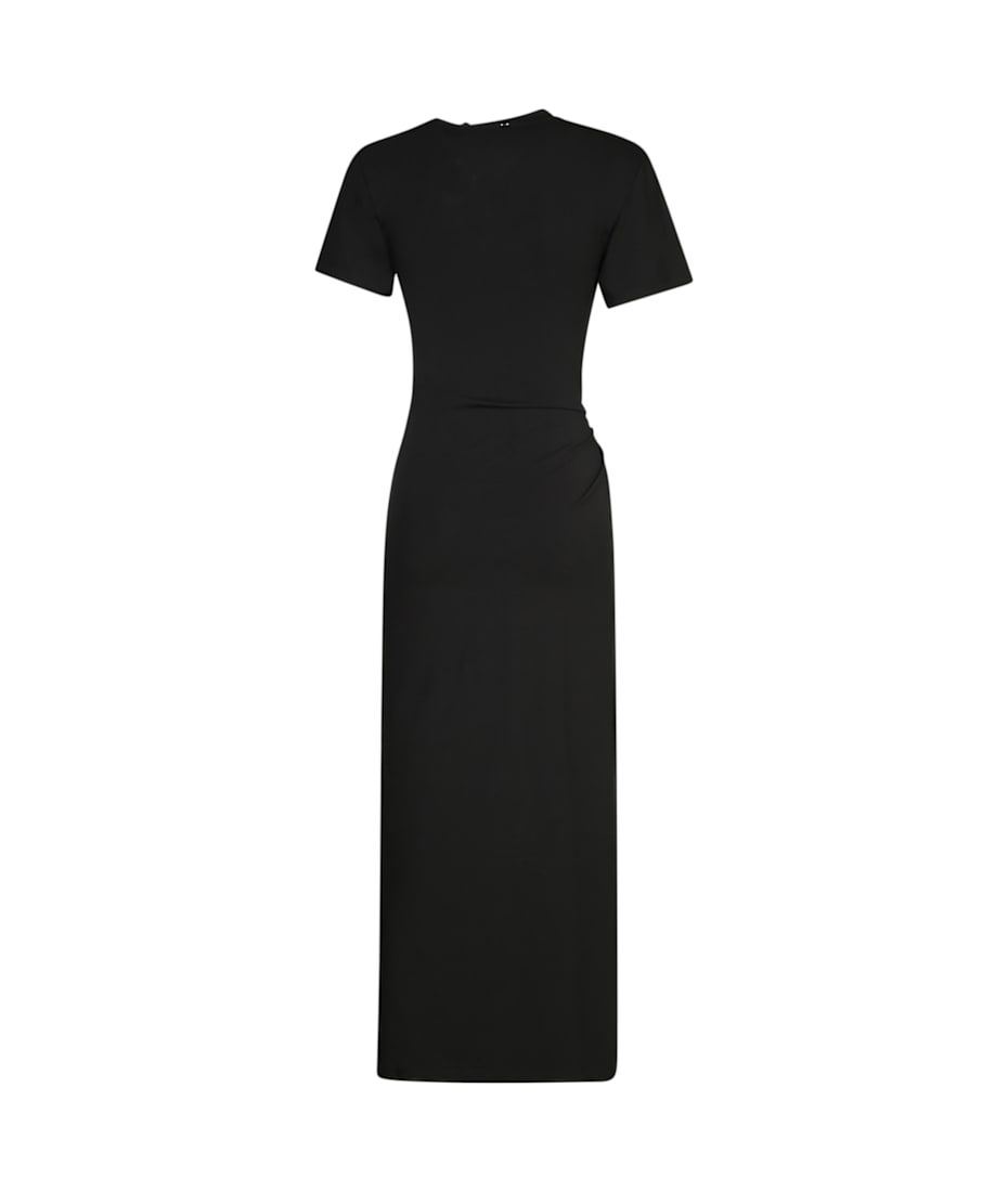 ワンピース RABANNE PIERCING-DETAILED JERSEY LONG DRESS Rabanne: ブラック Piercing ロング マキシワンピース | SSENSE 日本