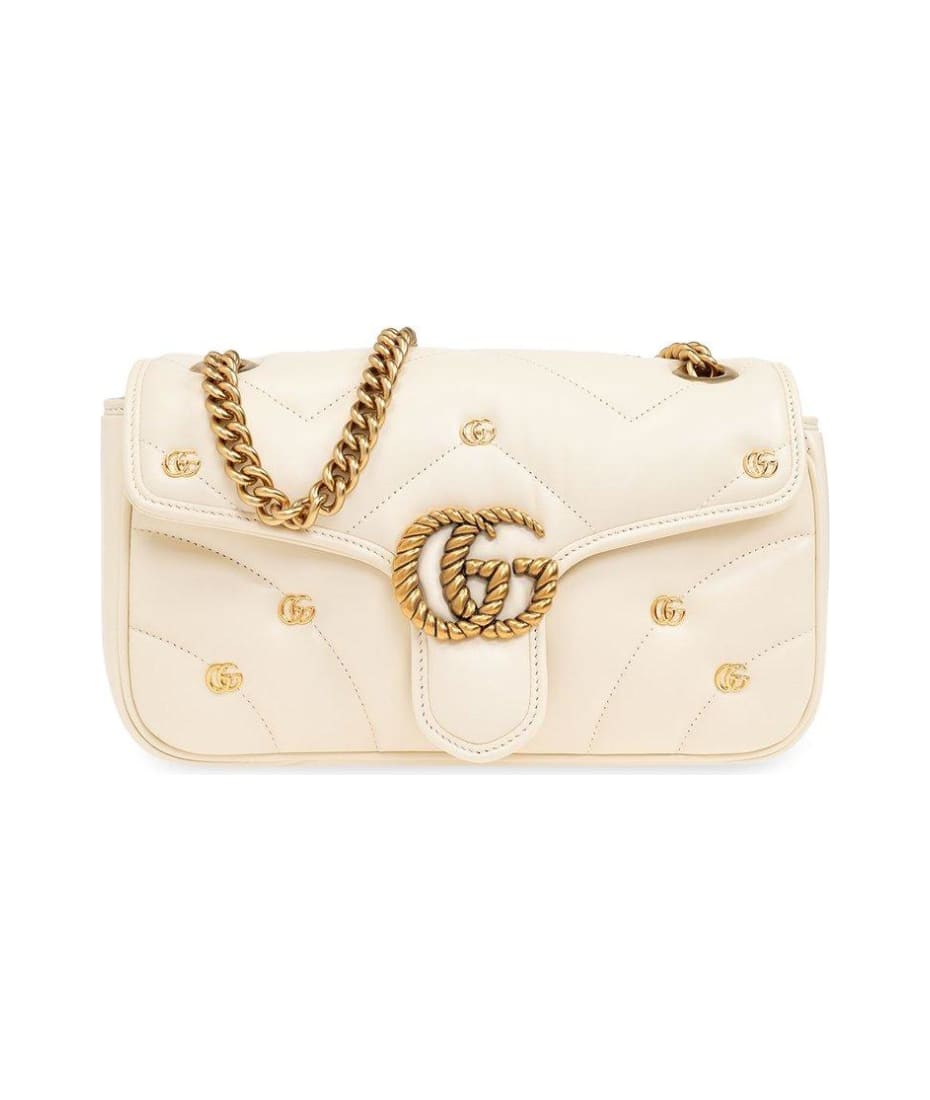 Gucci Gg Marmont Logo Plaque Small Shoulder Bag | italist