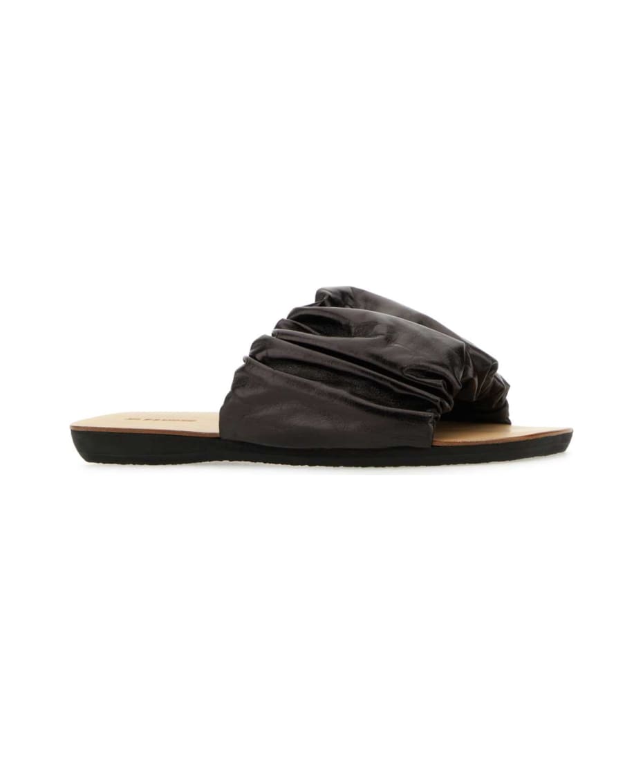 サンダル・ミュール Jil Sander Dark Brown Leather Slippers Jil Sander Dark Brown Leather Slippers | italist