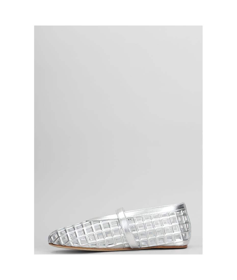 3JUIN Gwen 005 Ballet Flats In Silver Leather | italist