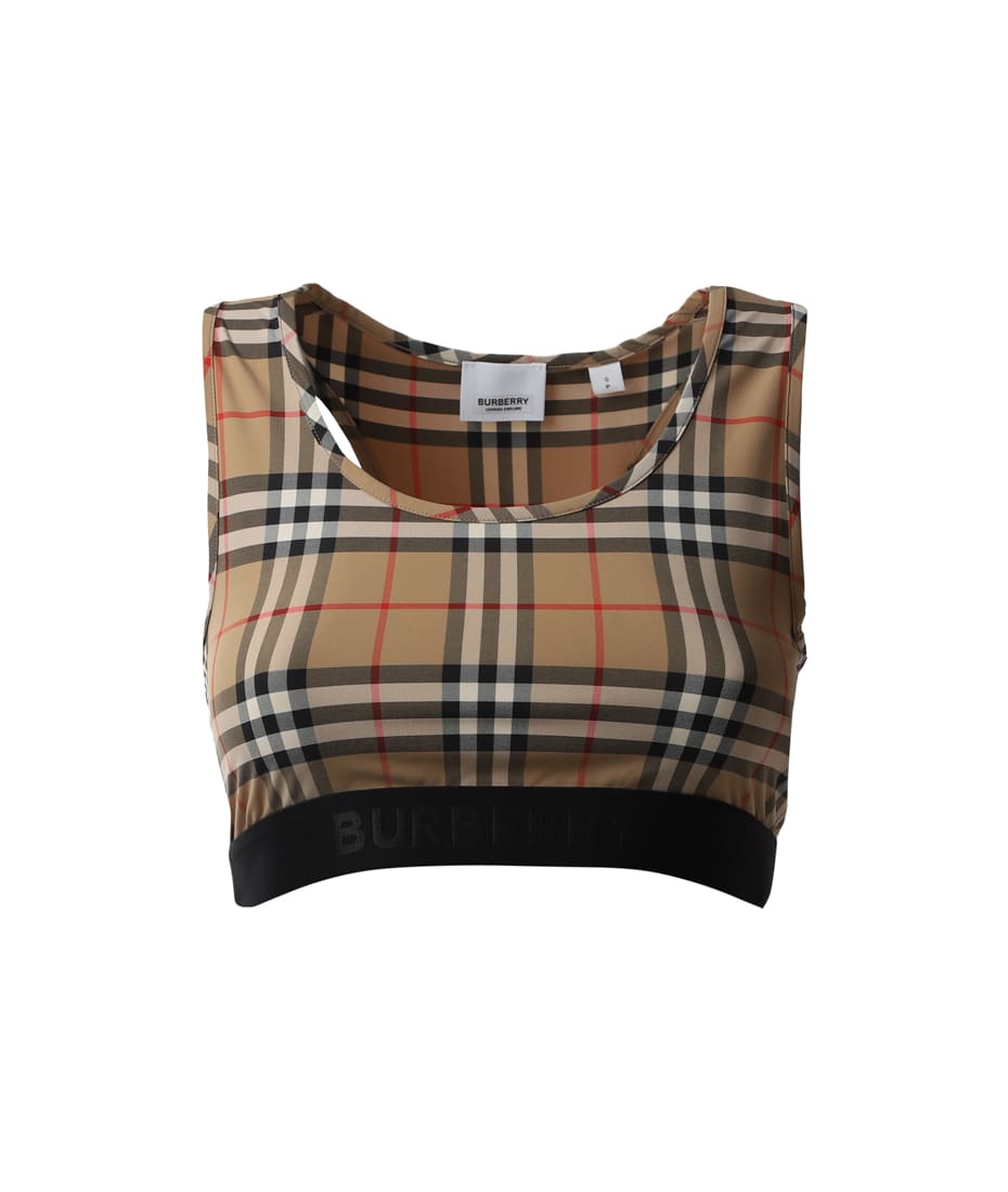 Burberry Tartan Sporty Top S Brown