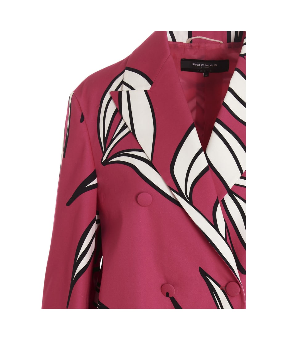 【関税込み】ROCHAS Floral print blazer jacket Rochas floral-print double-breasted Blazer | Pink | FARFETCH