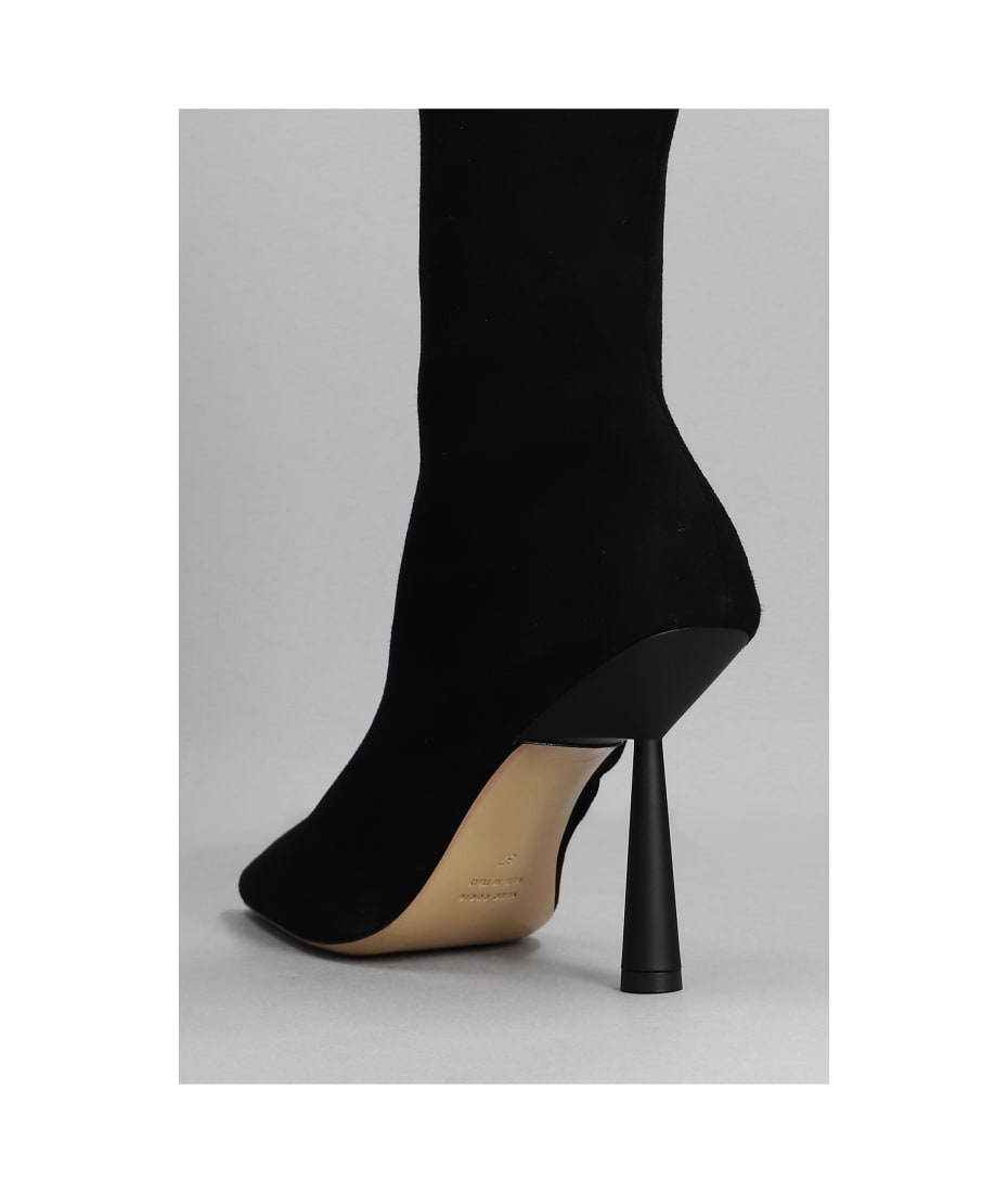 Gia X Rhw Rosie 7 High Heels Ankle Boots In Black Suede | italist