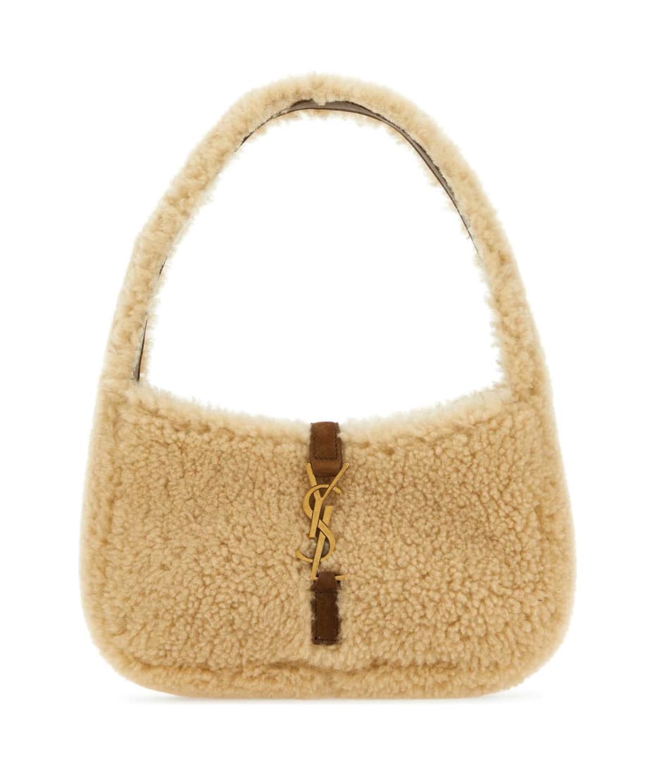 【送料&関税込】Saint Laurent Beige Shearling Mini Le 37 Buc Le 37 Mini shearling bucket bag in beige - Saint Laurent