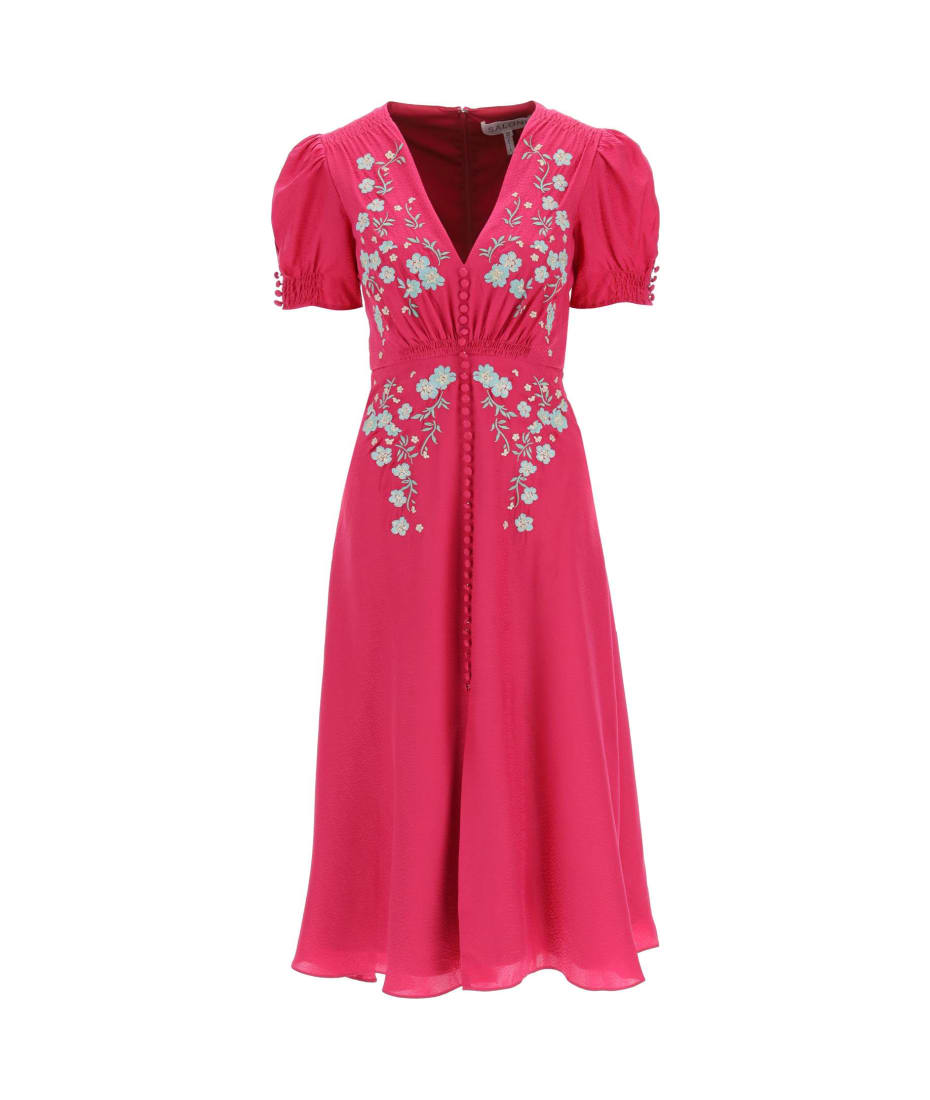 Saloni 'lea' Midi Dress - SUMMER BERRY (Fuchsia)