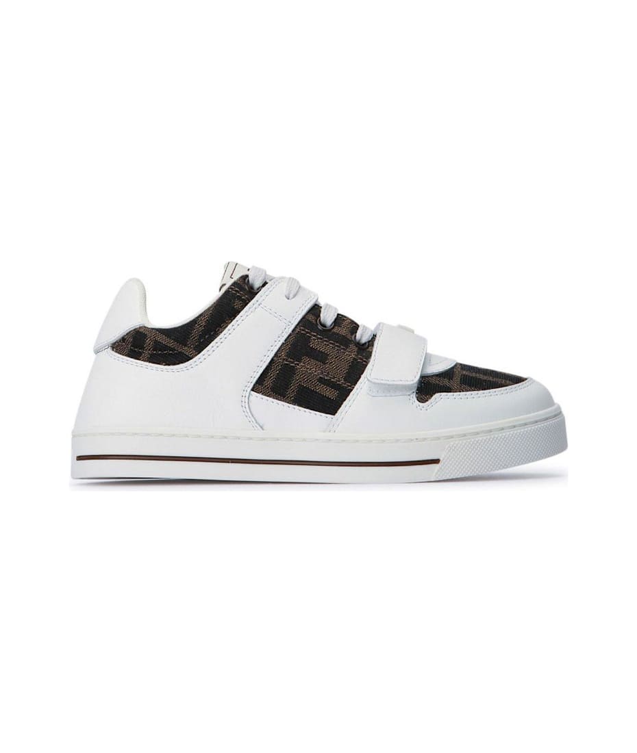 スニーカー FENDI Ivory leather and jacquard Fendi Flow sneakers FENDI - Fendi Flow sneakers | Leam Roma - Luxury Shopping Online