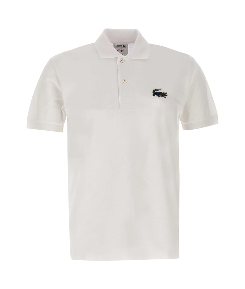 Lacoste Pique Two button Polo Shirt White