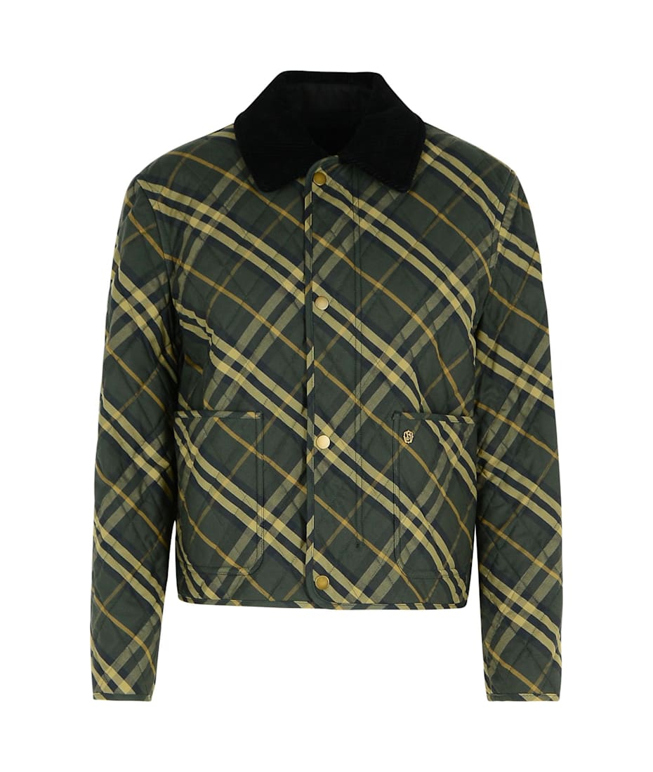 【送料&関税込】Burberry check Green Cotton Jacket Burberry 'check' Green Cotton Jacket | italist