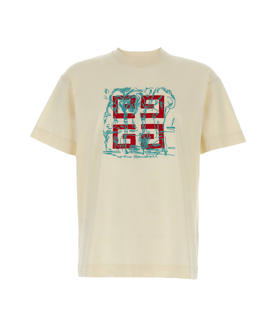 Tシャツ・カットソー GIVENCHY SS25 Logo embroidery shirt (BW61591557 453) Givenchy Logo Embroidery T-shirt | italist