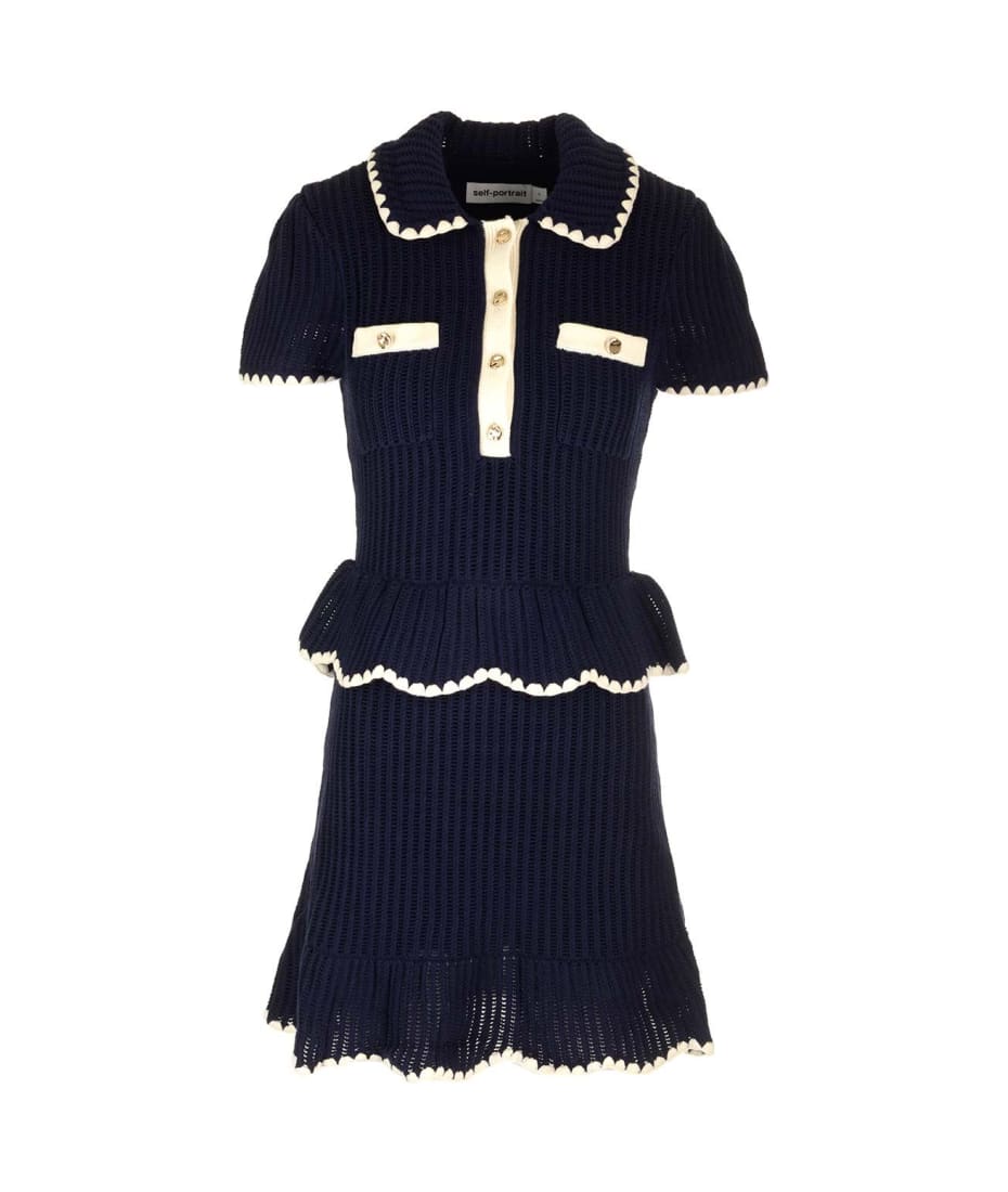 self-portrait Crochet Flared Mini Dress | italist