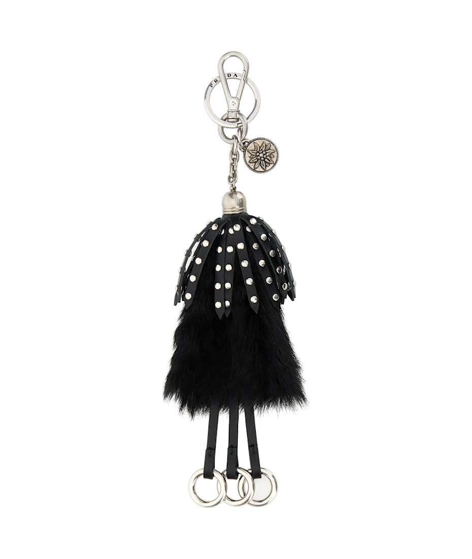 【関税&送料込】Prada Black Calf Hair And Leather Keyring Prada Black Calf Hair And Leather Keyring | italist, ALWAYS