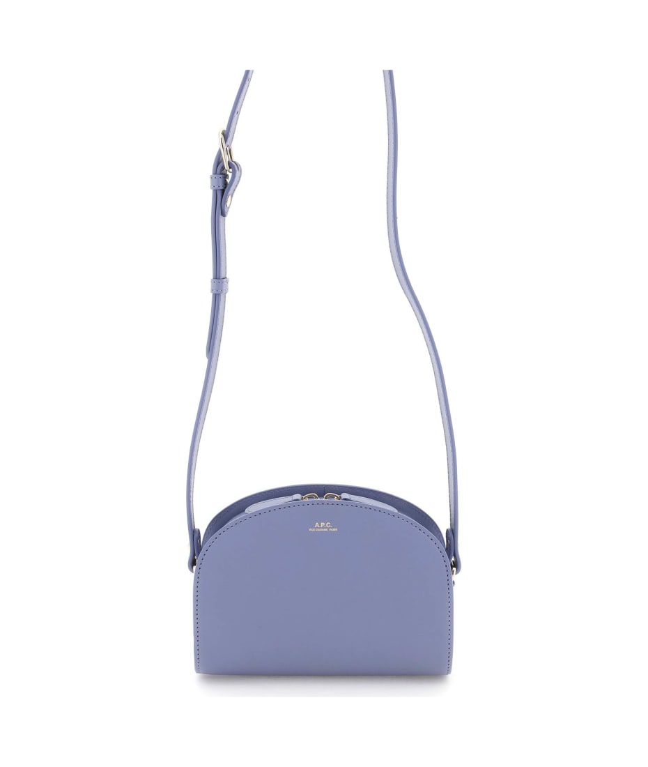 A.p.c. Demi Lune Leather Shoulder Bag In Purple