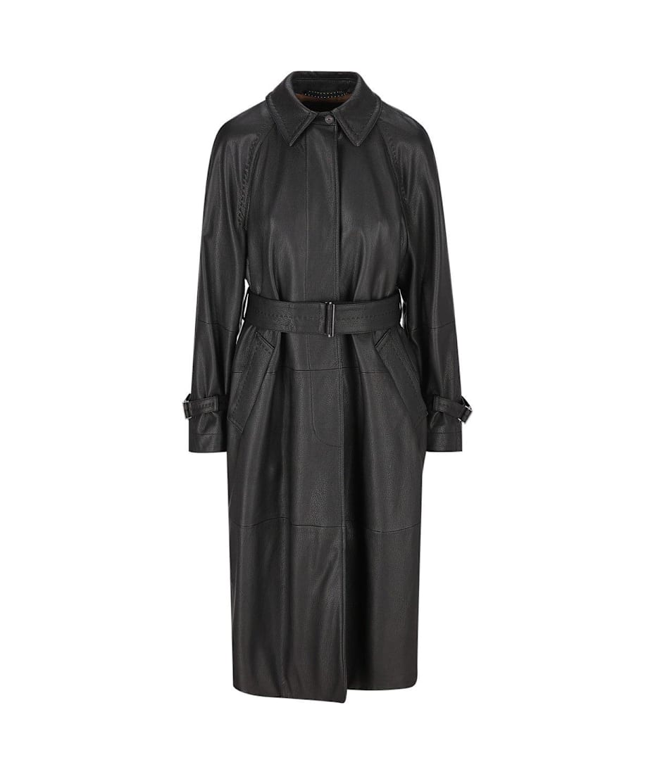 【送料&関税込】Max Mara Bellico Belted Leather Trench Coat 9f47824d97df29d27af93d41f63f67