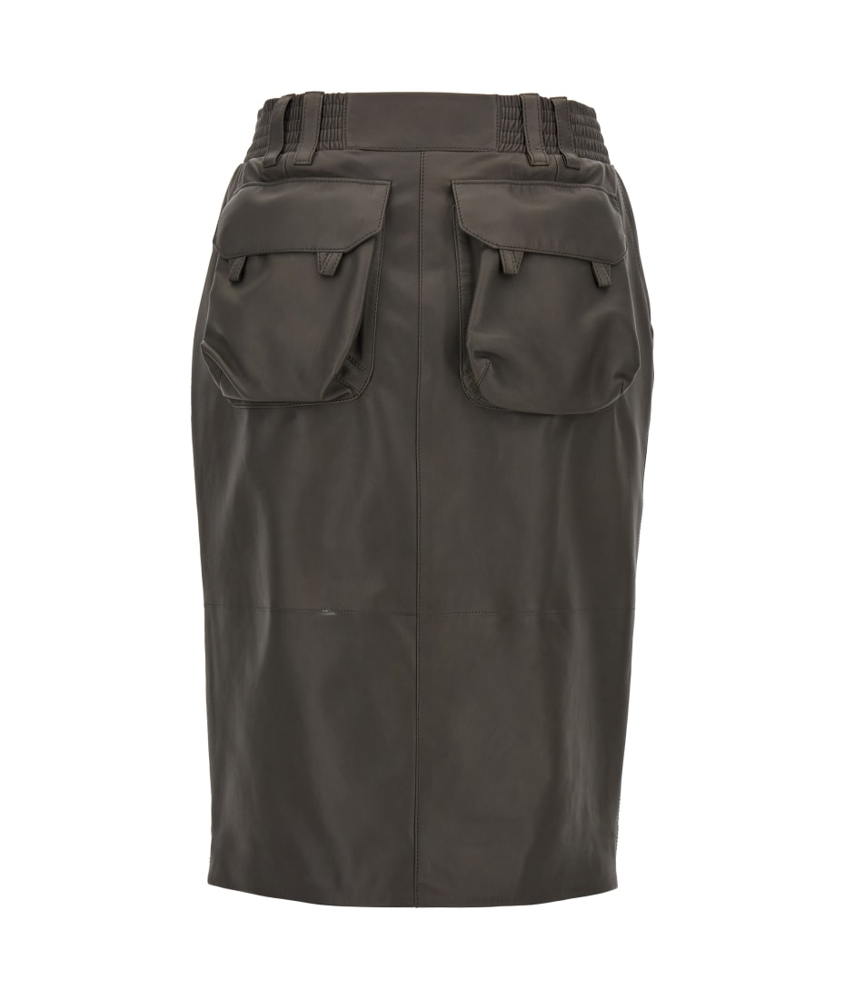 スカート 2018 Saint Laurent leather skirt Saint Laurent Leather Skirt | italist