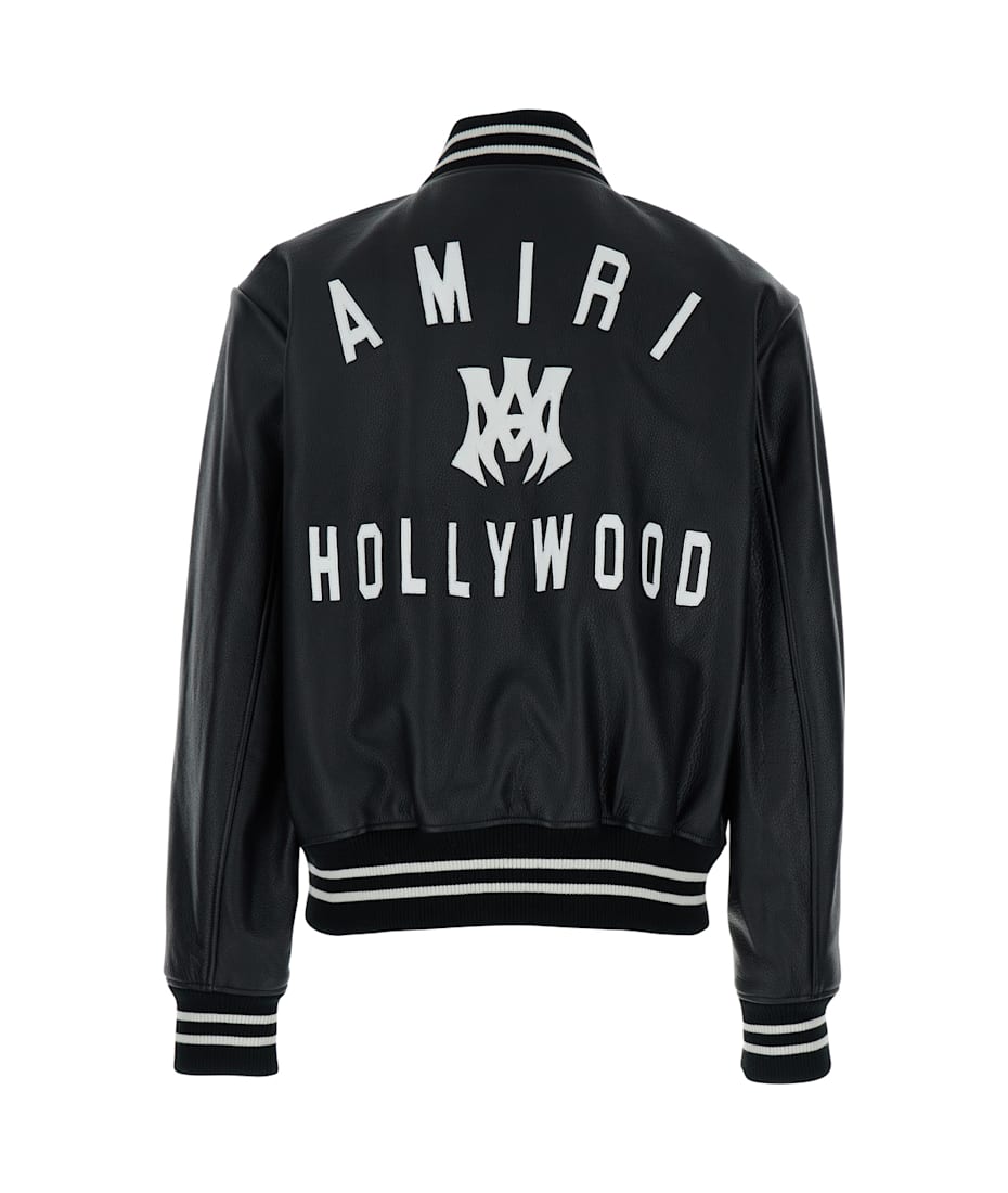 AMIRI 'ma Hollywood' Black Bomber Jacket With Logo Print On AMIRI 'ma Hollywood' Black Bomber Jacket With Logo Print On