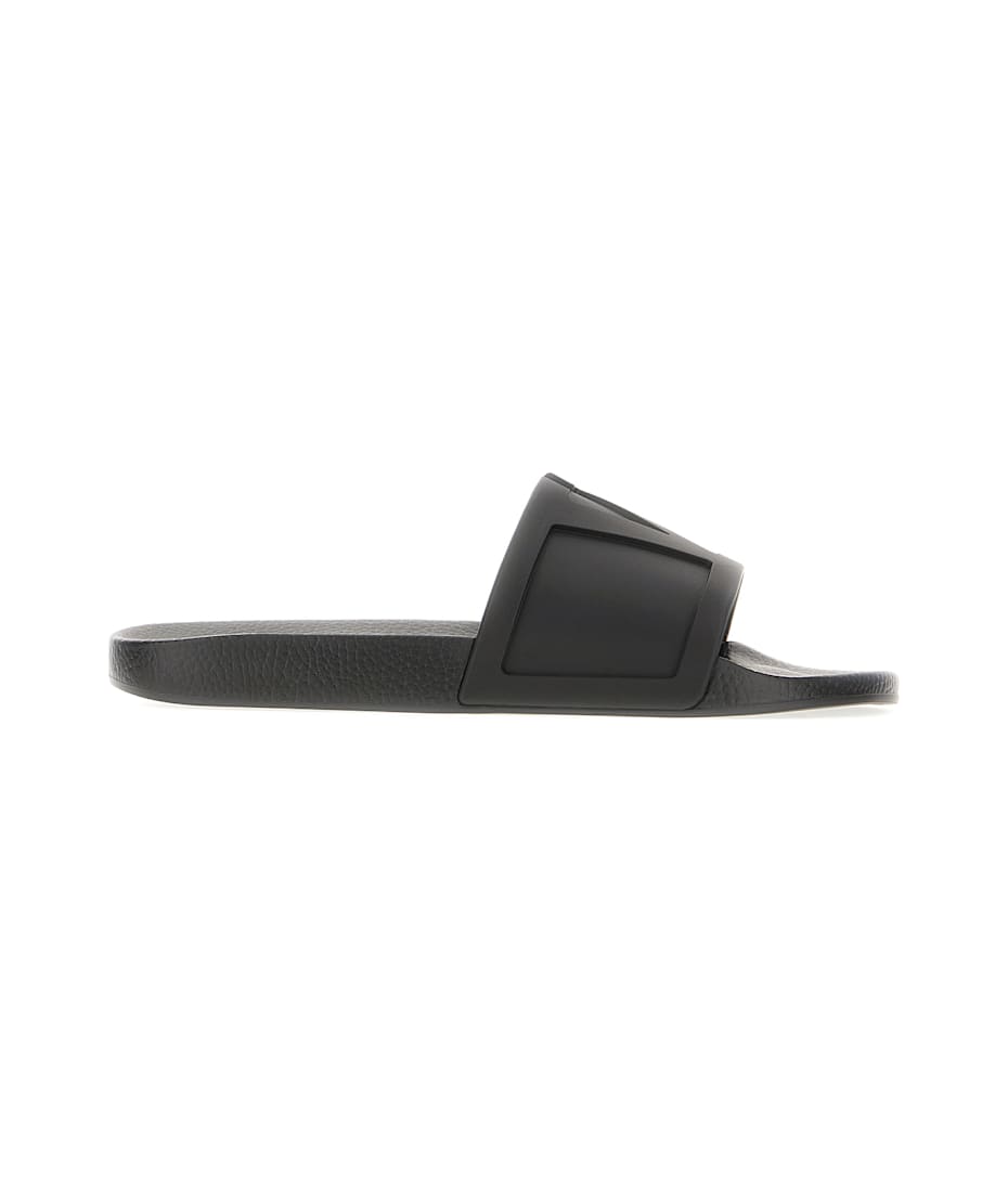 サンダル Valentino Garavani Black Rubber Slippers Valentino Garavani Black Rubber Slippers | italist