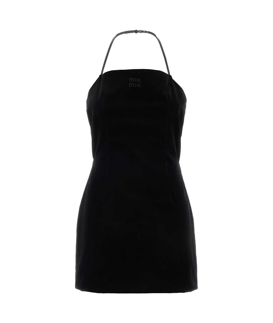【送料&関税込】Miu Miu Black Stretch Nylon Mini Dress Miu Miu: Black Stretch Jersey Minidress | SSENSE Canada