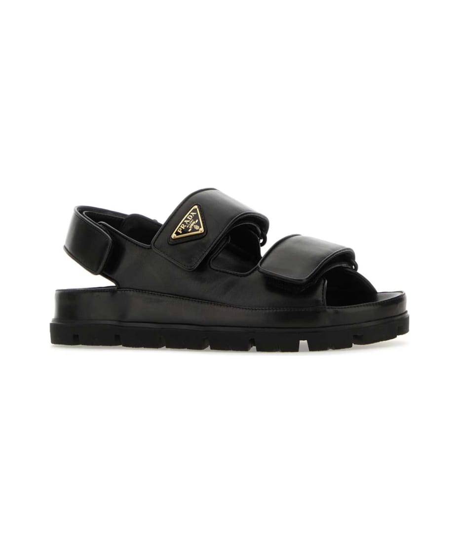 サンダル・ミュール PRADA Black Nappa Leather Sandals Prada Black Nappa Leather Sandals | italist
