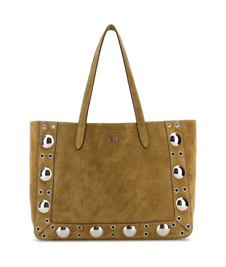 【関税＆送料込み】Valentino Garavani NellcA´te Suede Bag W Valentino Garavani Nellcôte Suede Shoulder Bag | Brown