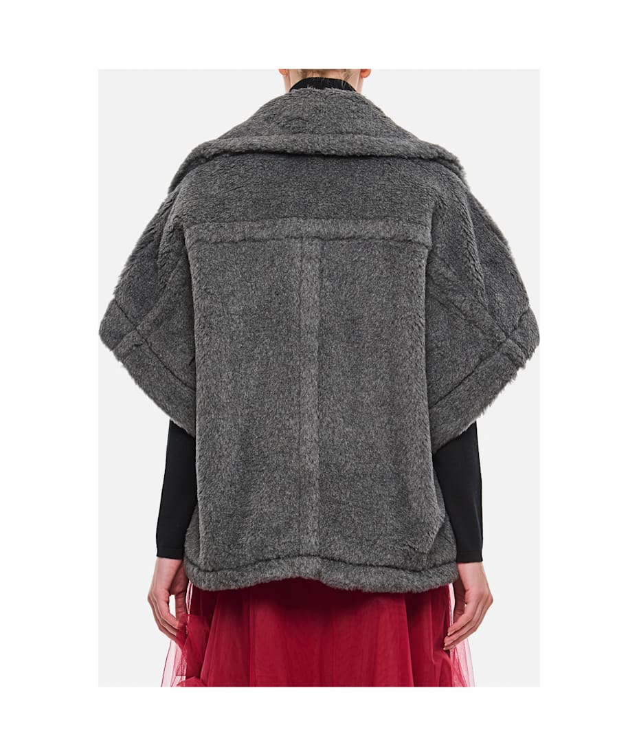 ポンチョ・ケープ Max Mara Black Teddy Newmanto1 Biker Cape Max Mara Black Teddy Newmanto1 Biker Cape - NWT