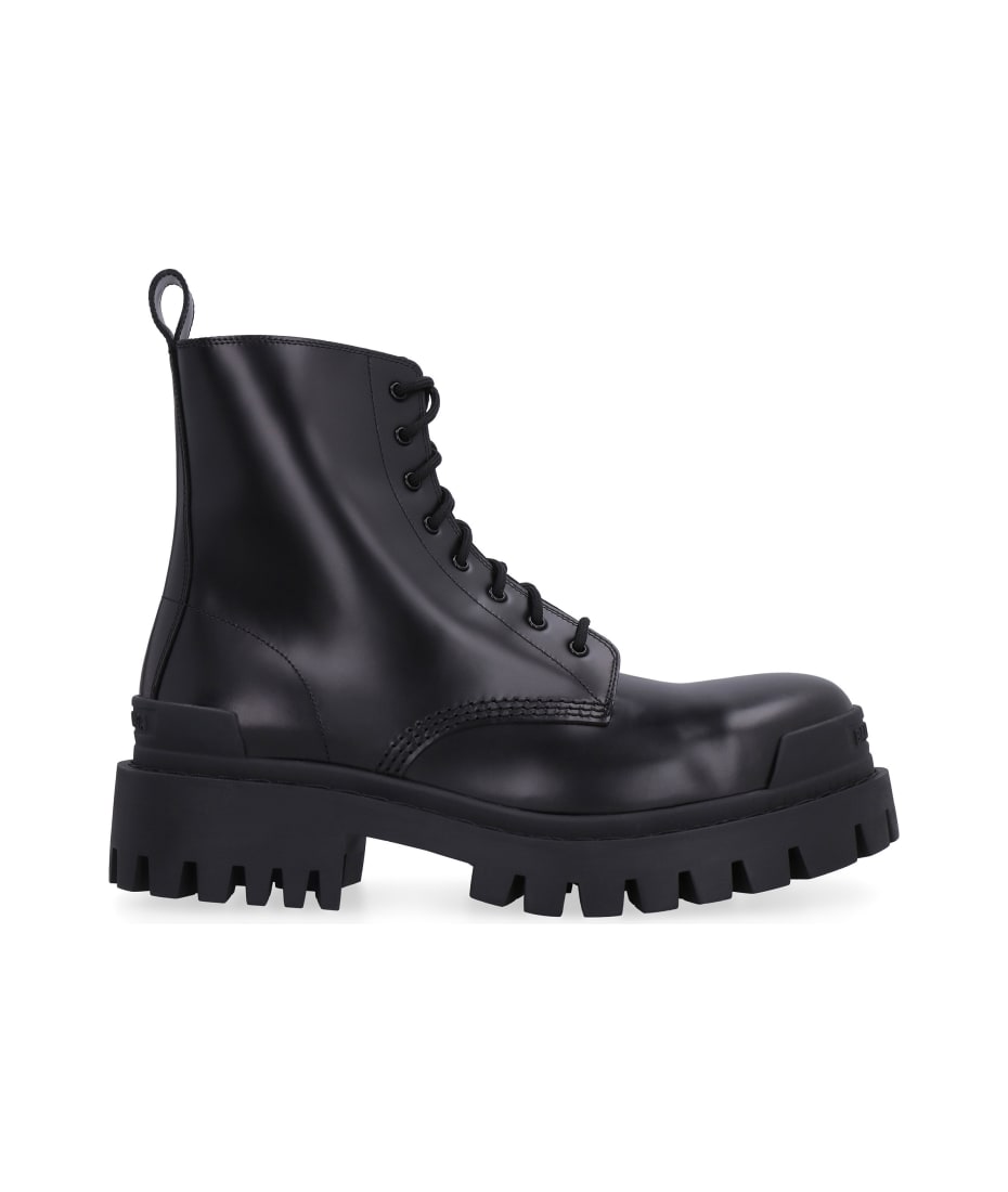 Balenciaga Strike Leather Combat Boots | italist