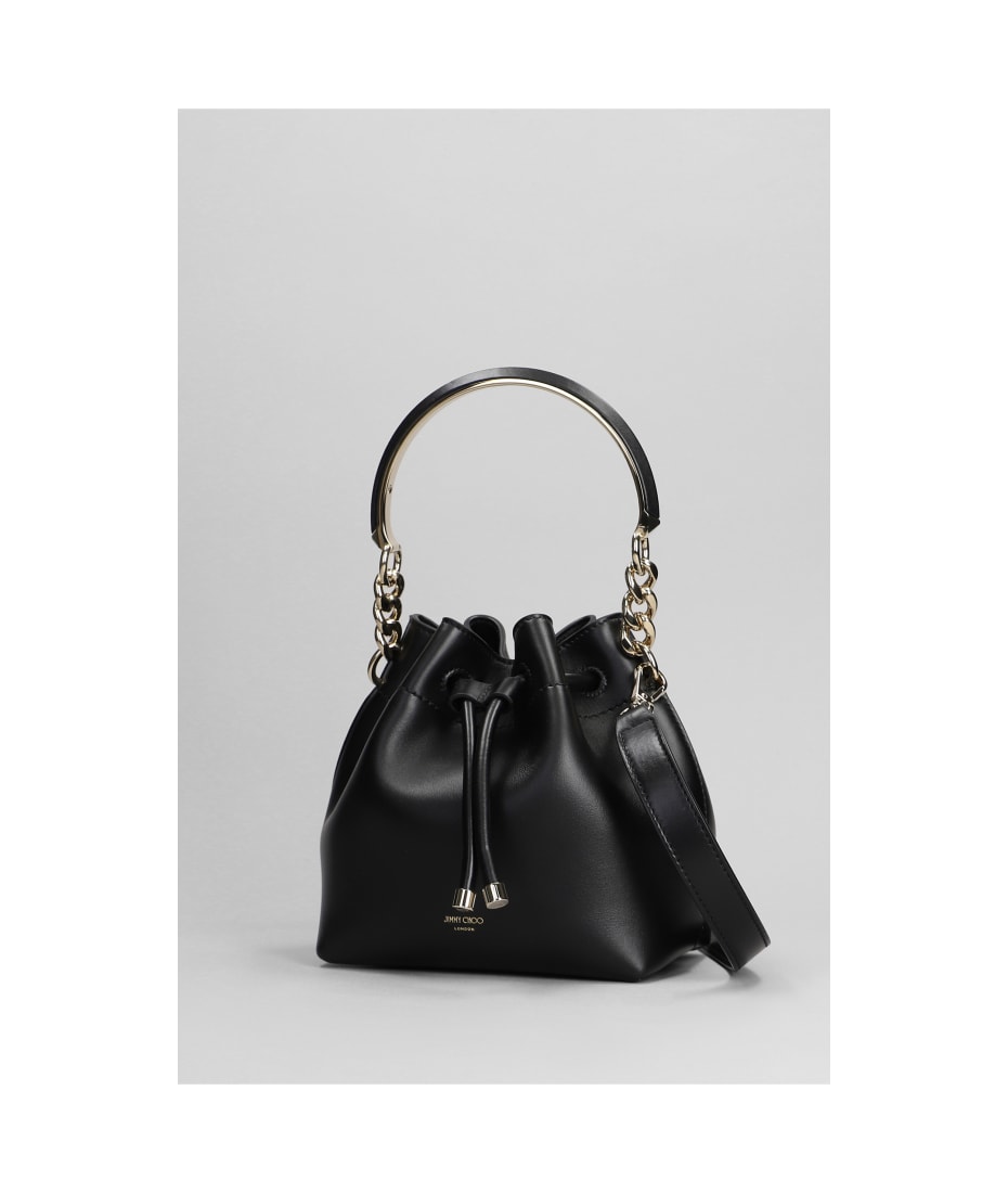 ショルダーバッグ・ポシェット Jimmy Choo Black Leather Bon Bon Crossbody Bag Bon Bon | Biker Leather Black Bag With Pearl Closure | JIMMY