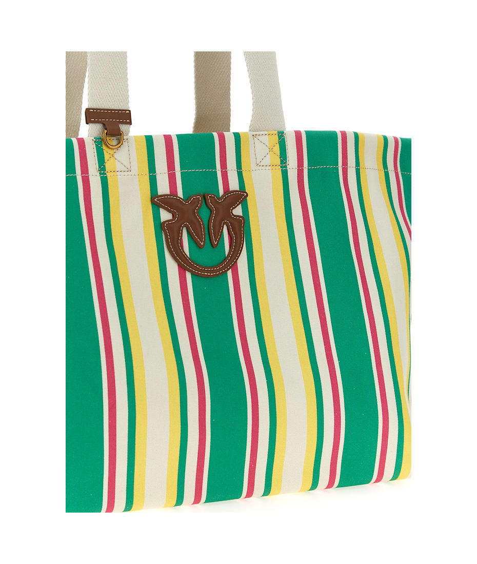 トートバッグ PINKO SS25 Maxi stripes shopping bag (104754A2G5 H87Q) Maxi shoulder bag in striped fabric PINKO → Shop Online