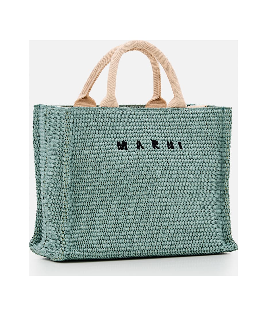 [MARNI] ★Small Raffia Basket Tote Bag★現地セール MARNI Basket small canvas-trimmed embroidered faux raffia
