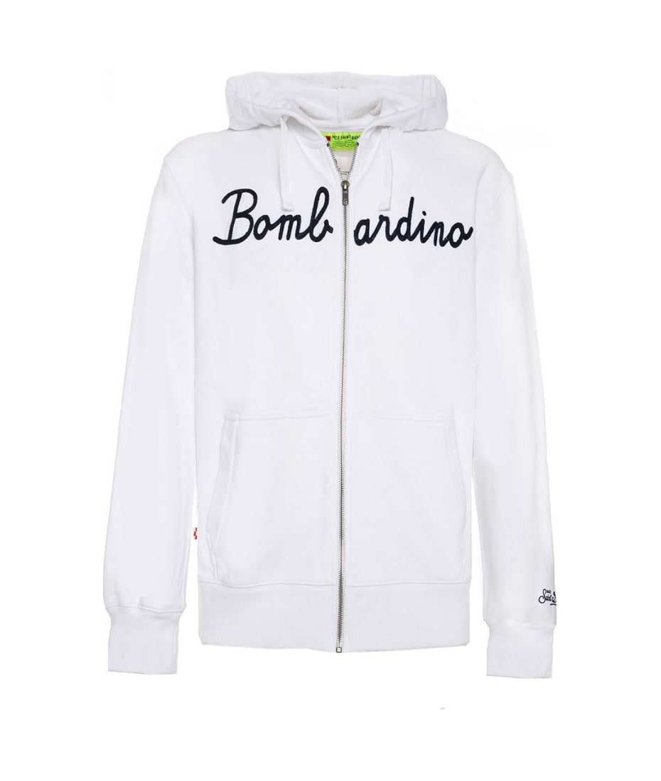 MC2 Saint Barth White Man Sweatshirt Bombardino Front Embroidery