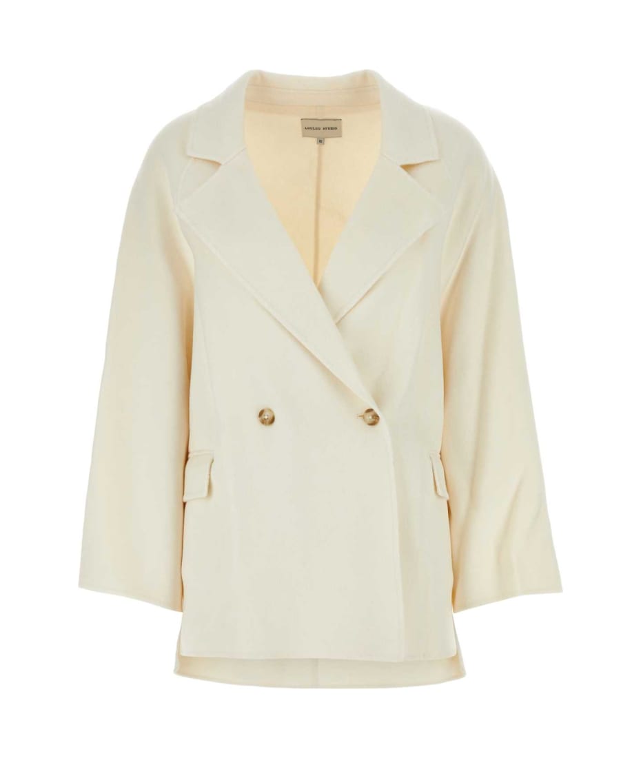 コート LOULOU GARY IVORY Coats STUDIO White Loulou Studio Ivory Wool Blend Gary Coat | italist