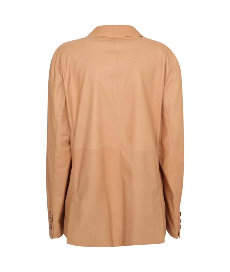 ジャケット DROMe DPD3174 D686 B351 Jackets Beige Drome Collared Leather Jacket In Beige | ModeSens